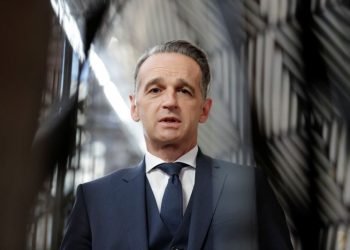 FILE PHOTO: German Minister of Foreign Affairs Heiko Maas speaks to media during the foreign affairs ministers council in Brussels, Belgium September 21, 2020.