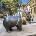 The Bull and Bear Statues at the Frankfurt Stock Exchange, Germany. Frankfurt Exchange is the 12th largest exchange by market capitalization.