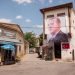 Nicosia / Northern Cyprus - August 15, 2019: portrait of Turkish President Erdogan hanging on a building in the part of Nicosia belonging to North Cyprus