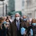 EU's Chief Brexit Negotiator Michel Barnier walks from his hotel to the the 1 Victoria Street to attend the new round of trade talks in London.