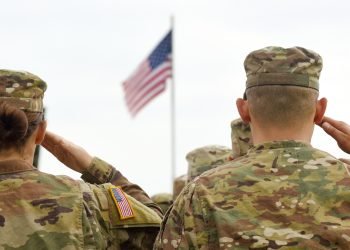 American Soldiers and US Flag in Afghanistan