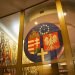 Coats of arms of Hungary and Poland in Basilica of the Divine Mercy of Sanctuary in Lagiewniki. Millions of pilgrims from around the world visit sanctuary every year.