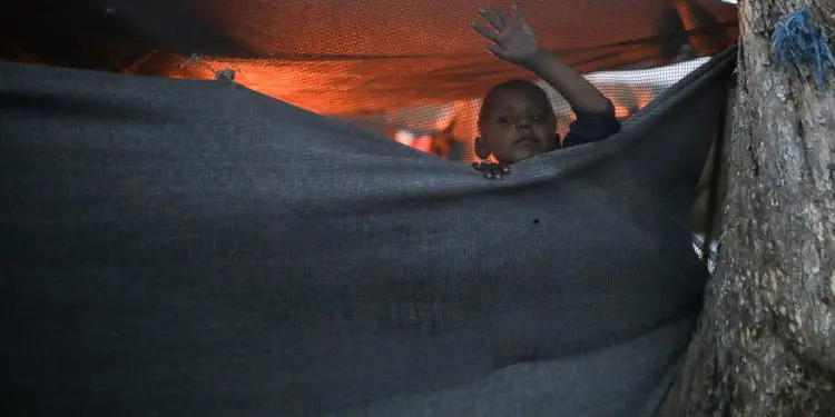 Moria, Lesvos / Greece - May 06 2018: Refugees at the camp of Moria