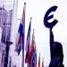 The European Union, flags, the building of the European Parliament, the euro