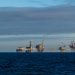 Oil rig platforms in the north sea.