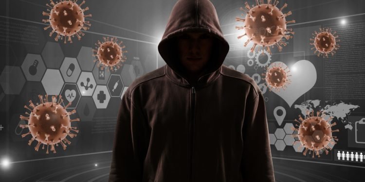 Hacker virus malware attack during coronavirus pandemic