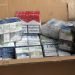 Close-up of smuggled cigarettes packs, which were specially disguised as charcoal briquettes and transported to Europe across the Ukrainian-Polish border
