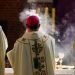 Bishop censes incense during Chrism Mass in the Cathedral Church of St. John the Baptist and St. John the Evangelist