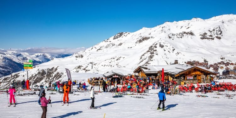 High altitude restaurant on the slopes of Val Thorens resort