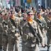 Limassol, Cyprus, March 25th, 2019: Troops of the Cypriot National Guard marching along the Archbishop Makarios III Avenue
