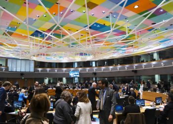 Brussels, Belgium. 17th May 2019. Meeting of EU economic and financial ministers at the European Council headquarters.