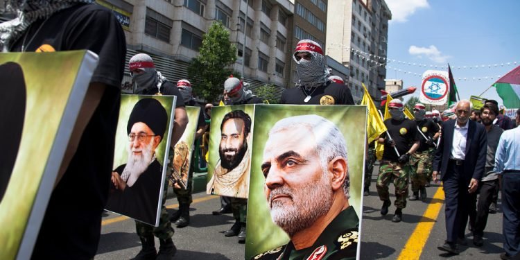 Quds Day rally, Parade of military forces, along with photographs of Qasem Soleimani, Iran Tehran, May 31, 2019