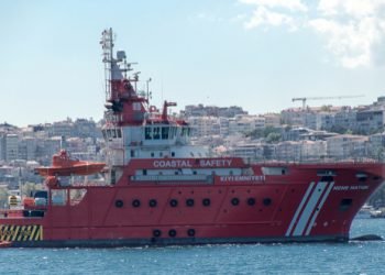 A Turkish Coast Guard ship sails near Istanbul. Disputes over Mediterranean oil and gas exploration have put Turkey into conflict with its neighbors, especially Greece.