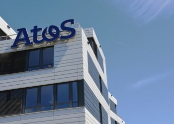 Essen, North Rhine-Westphalia / Germany - May 13, 2019: Atos logo in Essen Germany - Atos is a European multinational information technology (IT) service and consulting company