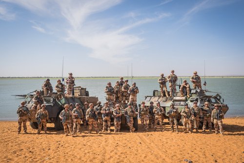 Ansongo, Mali - December 2015 : Daily life of french soldiers of barkhane military operation in Mali (Africa) launch in 2013 against terrorism in the area.