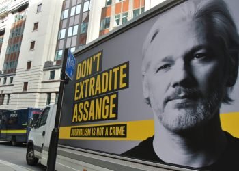 London, UK - September 7 2020: Extradition Case of Julian Assange versus USA starts today at the Old Bailey London, supporters are united in the fight.