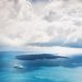 Stormy clouds over the sea. Santorini island, Greece.