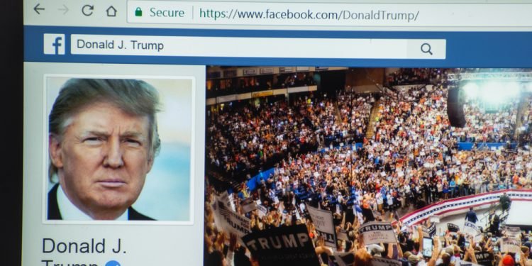 Washington, United States: Official facebook profile of ex-president of United States of America Donald J. Trump