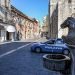 A police car patrols an empty street in Taormina this month after restrictions were imposed to avoid the spread of Covid-19.