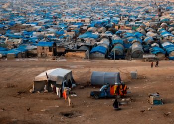 Syria / Atma Refugee Camp - January 2018 - Syrian refugee family and camp