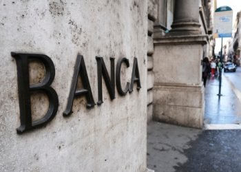 Rome, Italy Apr. 26, 2019. Exterior view of Bank of Italy.