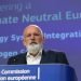 EU Commissioner Frans Timmermans and EU commissioner for Energy Kadri Simson give a press conference to present a clean hydrogen strategy for Europe at the EU headquarters in Brussels, on July 8, 2020