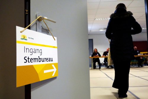 Dutch people vote in polling stations for the European elections in The Hague, Netherlands on May 23, 2019