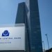 FRANKFURT, GERMANY - MAY 10, 2017: Close up of the sign at the European Central Bank in Frankfurt Germany where monetary policy for Europe and the Eurozone is made.