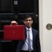 London, United Kingdom - March 03 2021: Chancellor of the Exchequer Rishi Sunak leaves 11 Downing Street with the red dispatch box ahead of revealing the budget in the House of Commons.