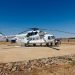 Mali, Goundam - January 30, 2017: UN helicopter unloading at Goundam helipad in dangerous Timbuktu region at United Nation peacekeeping mission in Western Africa.