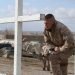 Kajaki, Afghanistan - February 4, 2012: US Marine pays tribute to fallen comrades.