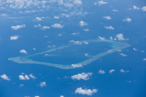 Aerial view on the The Spratly Islands,one of the major archipelagos in the South China Sea,Philippines