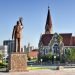 Windhoek, Namibia - May 25, 2015: Christuskirche (Christ Church), famous Lutheran church landmark in Windhoek, Namibia