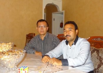 Academic Aziz Isa Elkun (left) and Poet Adil Tunyaz (right)