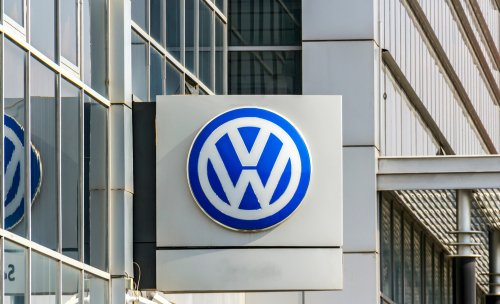 Ankara, TURKEY - August 5, 2018 : Volkswagen logo on a facade. Volkswagen is a German car manufacturer headquartered in Wolfsburg, Germany