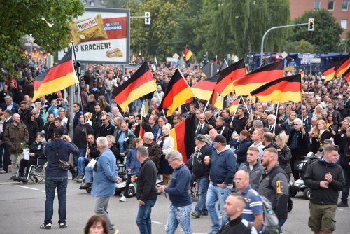 Chemnitz, Germany - September 01, 2018: Afd demonstration Trauermarsch