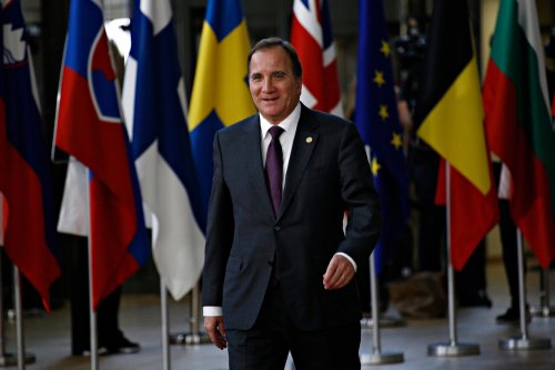 Brussels, Belgium. 17th Oct 2018 . Prime Minister of Sweden, Stefan Lofven arrives for a meeting with European Union leaders.