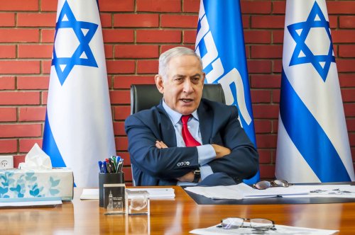 TEL AVIV, ISRAEL. August 14, 2019. Prime minister of Israel Benjamin Netanyahu meeting with Israeli journalists at the Beit-Jabotinsky compound. Israel political crisis, coalition talks, form cabinet