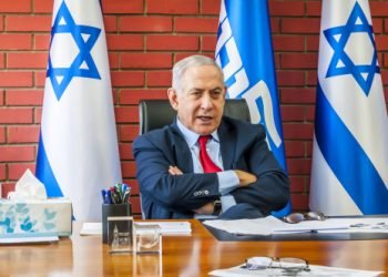 TEL AVIV, ISRAEL. August 14, 2019. Prime minister of Israel Benjamin Netanyahu meeting with Israeli journalists at the Beit-Jabotinsky compound. Israel political crisis, coalition talks, form cabinet