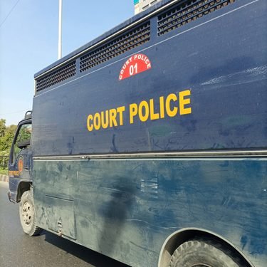 A court van use to transport prisoners' from jail to court. - Karachi Pakistan - Sep 2020