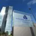 Frankfurt, Hesse, Germany - May 16, 2018: Sign at the entrance to new European Central Bank headquarters in Frankfurt, Germany - the ECB is the central bank for the euro