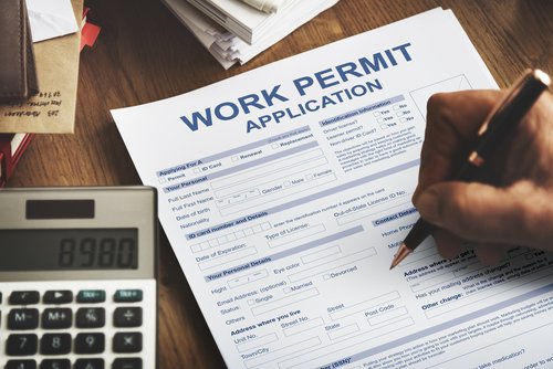 Work Permit Application Job Employment Concept