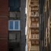 Communist housing buildings, in a decay and dilapidated condition in Belgrade Serbia. This kind of towers are a symbol of Socialist architecture and of the economic transition Eastern Europe faced.