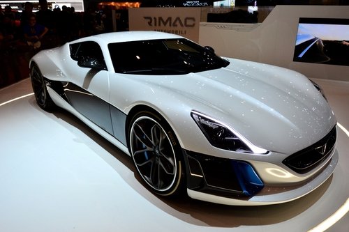 GENEVA, SWITZERLAND - MARCH 18, 2017: RIMAC - Concept_One at 87th Geneva International Motor Show