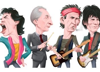 Caricatures of musician characters