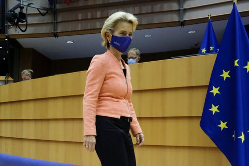 European,Commission,President,Ursula,Von,Der,Leyen,Wears,A,Face