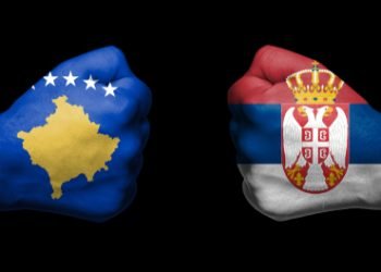 Concept,Of,Relations/conflict,Between,Serbia,And,Kosovo,Symbolized,By,Two