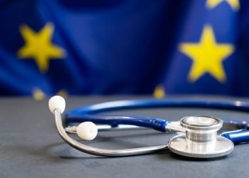 Stethoscope,With,European,Union,Flag.,Concept,Of,The,Health,Of