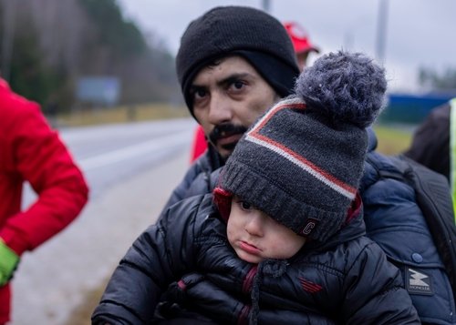 Grodno,,Belarus,-,November,19,,2021:,Migrants,Gathered,Inside,A