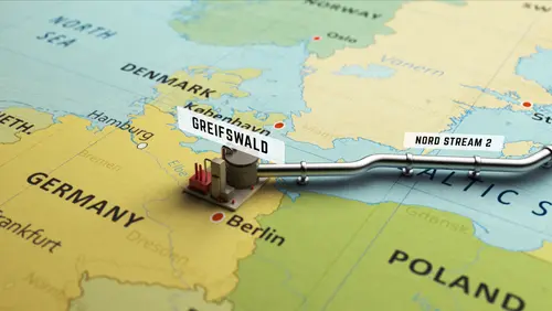 3d,Render,Of,Building,Of,Gas,Pipeline,On,Map